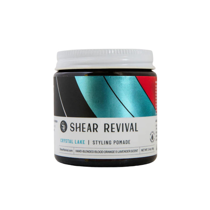 Shear Revival jar front view showing branding and travel-ready size benefit