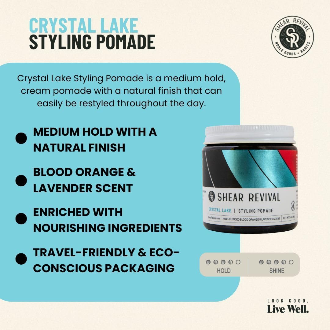 Shear Revival open jar showing creamy pomade texture for easy application
