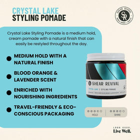 Shear Revival open jar showing creamy pomade texture for easy application