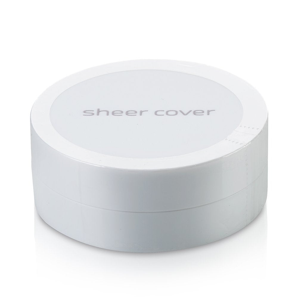 Sheer Cover powder texture close-up, finely milled minerals for smooth coverage
