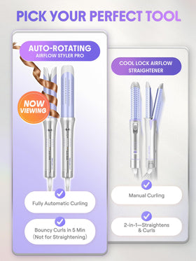 SHEGLAM rotation selector detail indicating left and right curl directions for natural results