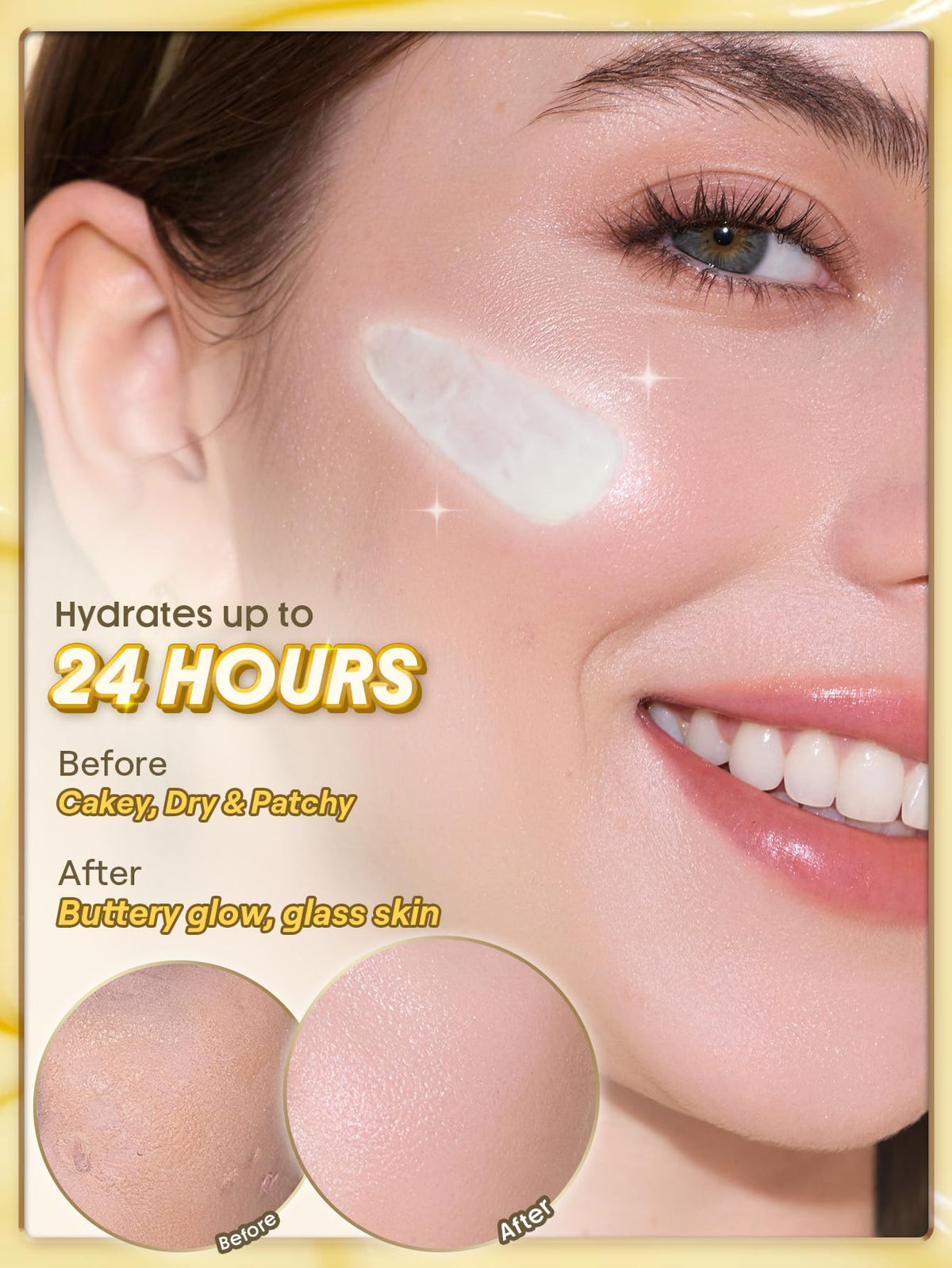 SHEGLAM primer swiped on hand demonstrating hydration and blendability