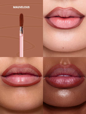 SHEGLAM Mauvelous applied on lips, showing defined liner and lasting color