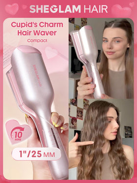 SHEGLAM barrel close-up highlighting double-barrel texture and precise wave shape benefit