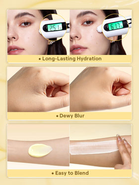 SHEGLAM before and after face area showing smoother, luminous skin