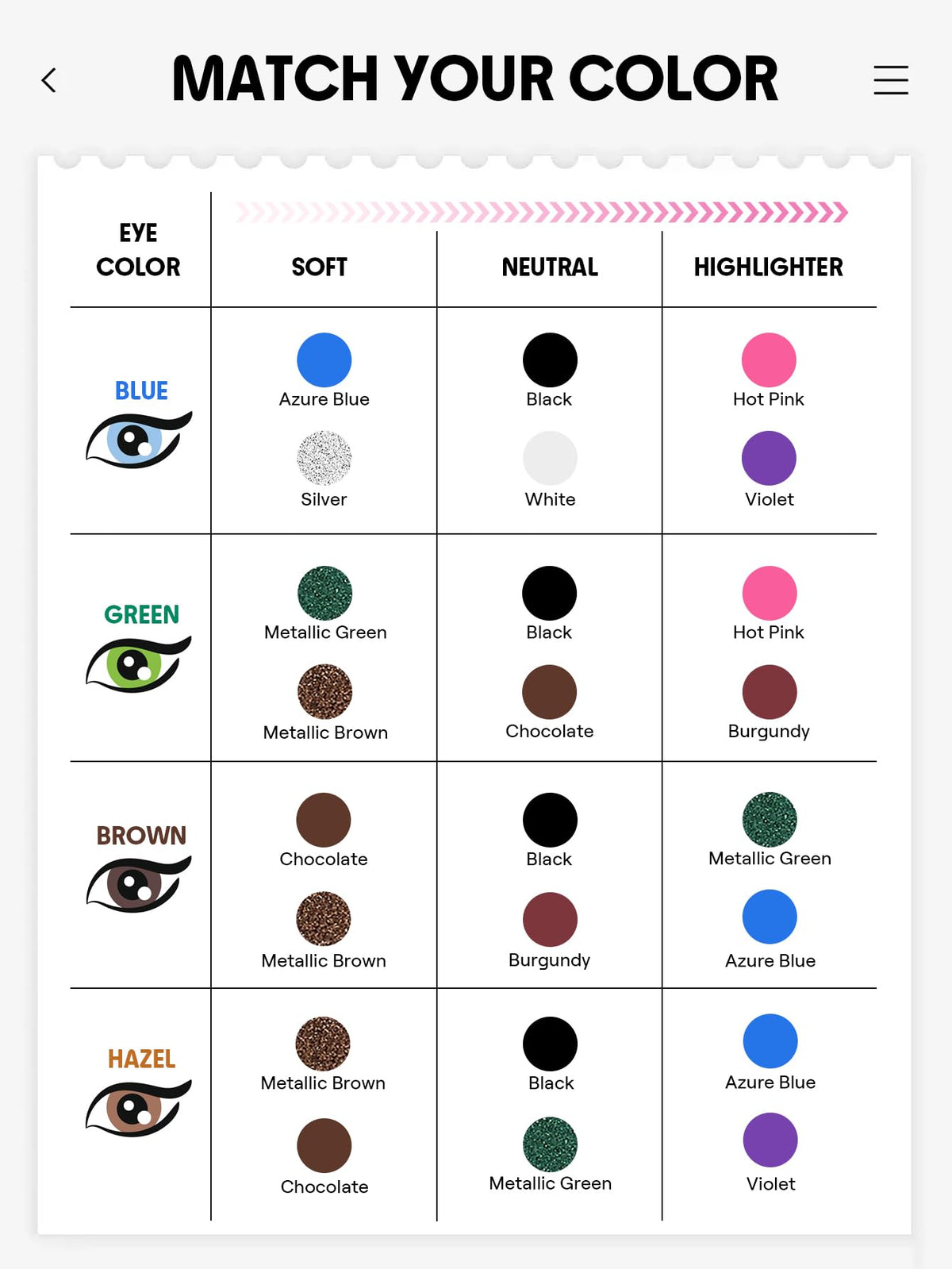 SHEGLAM Boldline beside eye-shadow palette pairing for complementary color looks