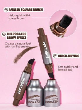 SHEGLAM angled brush close-up showing fine tip for precise hair-like strokes