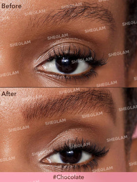 SHEGLAM Chocolate swatches on arm showing buildable matte pigment and shade match