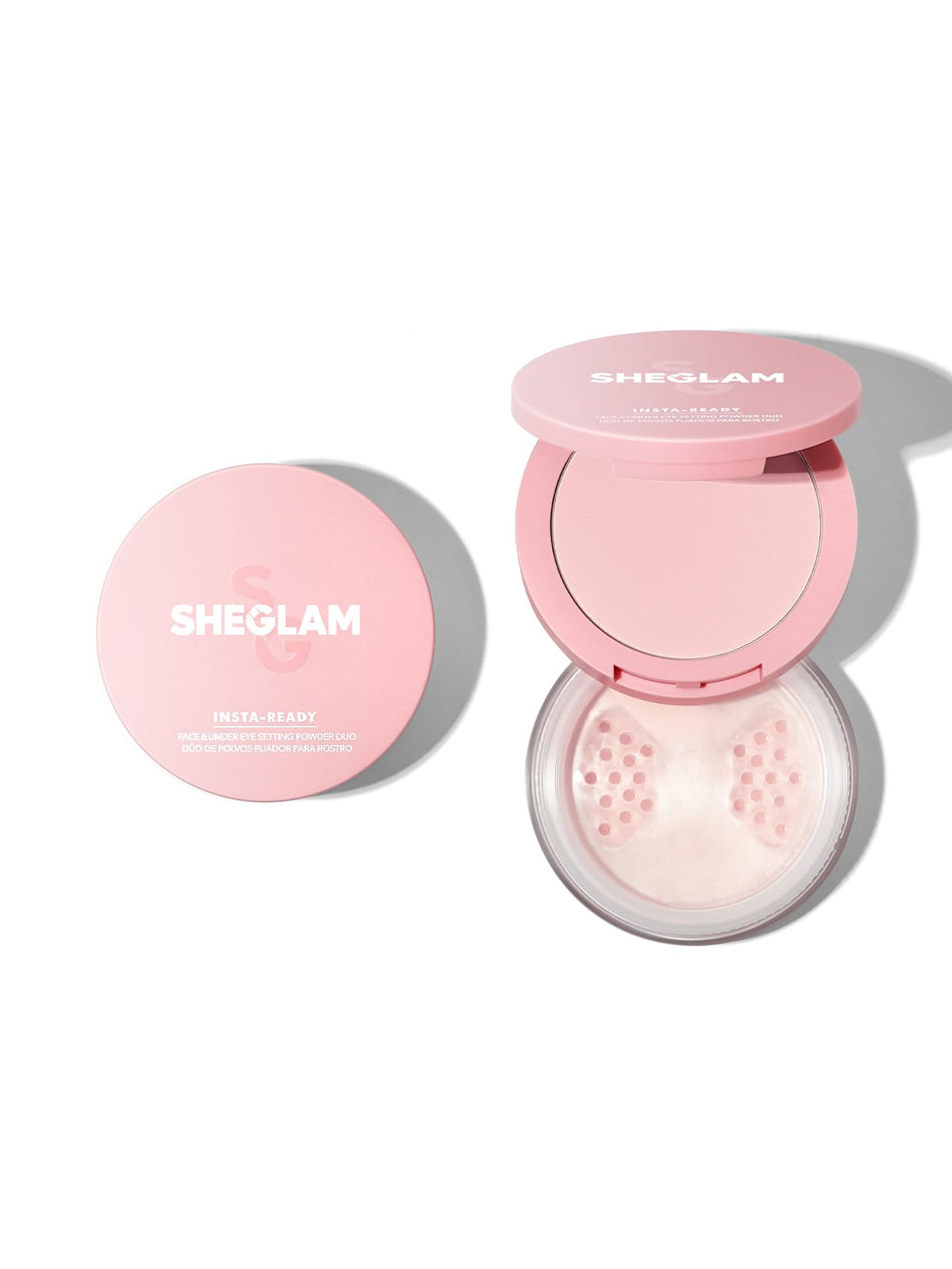SHEGLAM front packaging showing compact Bubblegum powder for easy identification and portability