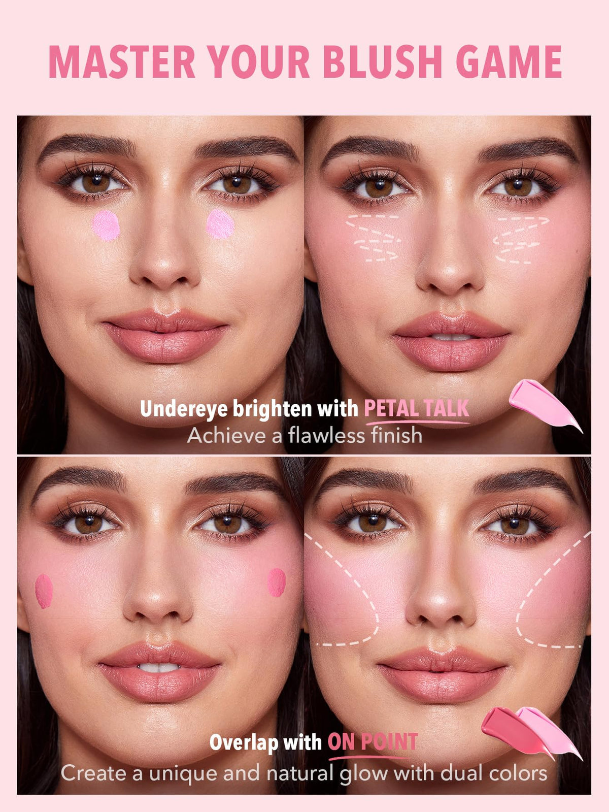 SHEGLAM built-in sponge applicator close-up for precise placement and quick blending