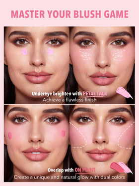 SHEGLAM built-in sponge applicator close-up for precise placement and quick blending