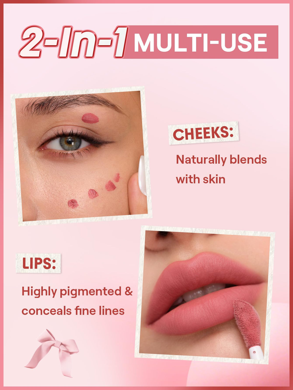 SHEGLAM blending tint on cheek showing effortless diffusion benefit
