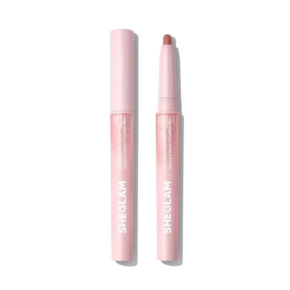 SHEGLAM Cloudline Blur front packaging showing Petal Flush shade and sleek pencil design for easy use