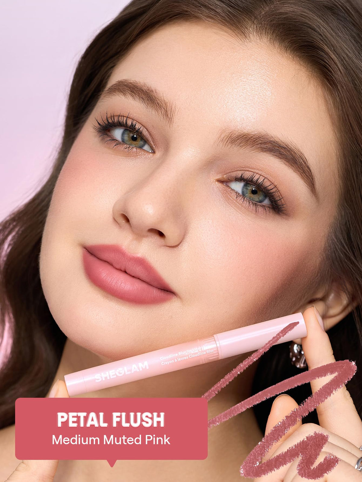 SHEGLAM Cloudline Blur texture stroke on skin demonstrating smooth, blendable pigment and soft-focus finish