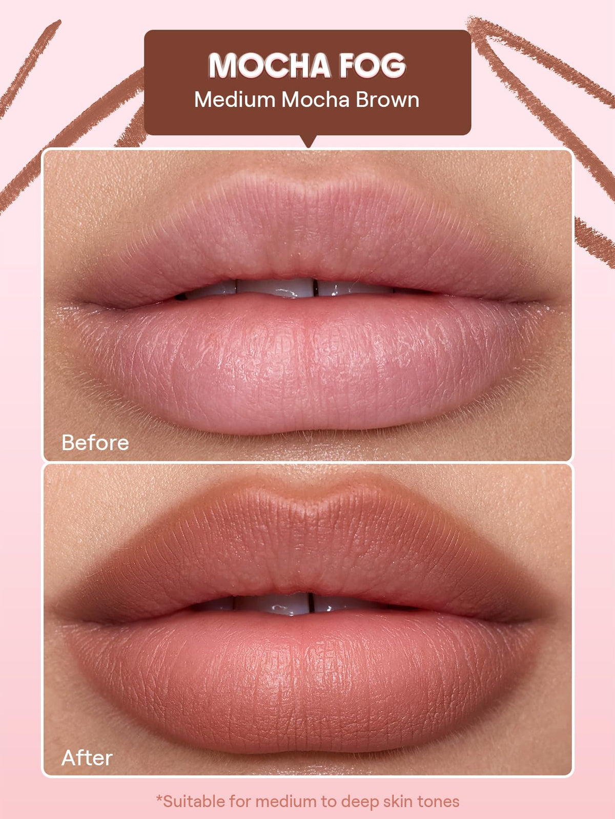 SHEGLAM Cloudline Mocha Fog tip close-up highlighting creamy glide benefit