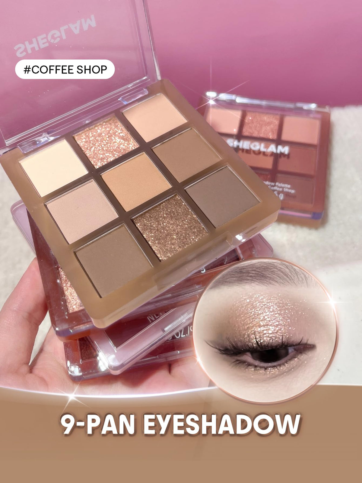 SHEGLAM Coffee Shop swatches on skin demonstrating high pigmentation and wear