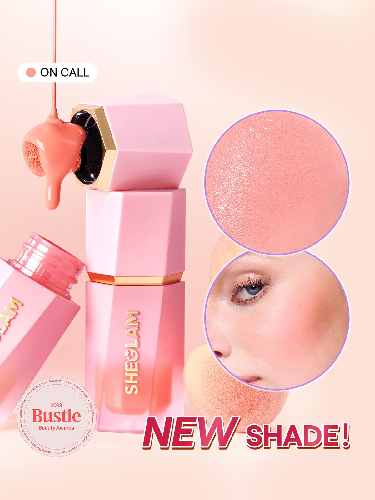SHEGLAM close-up of built-in sponge applicator for precise placement