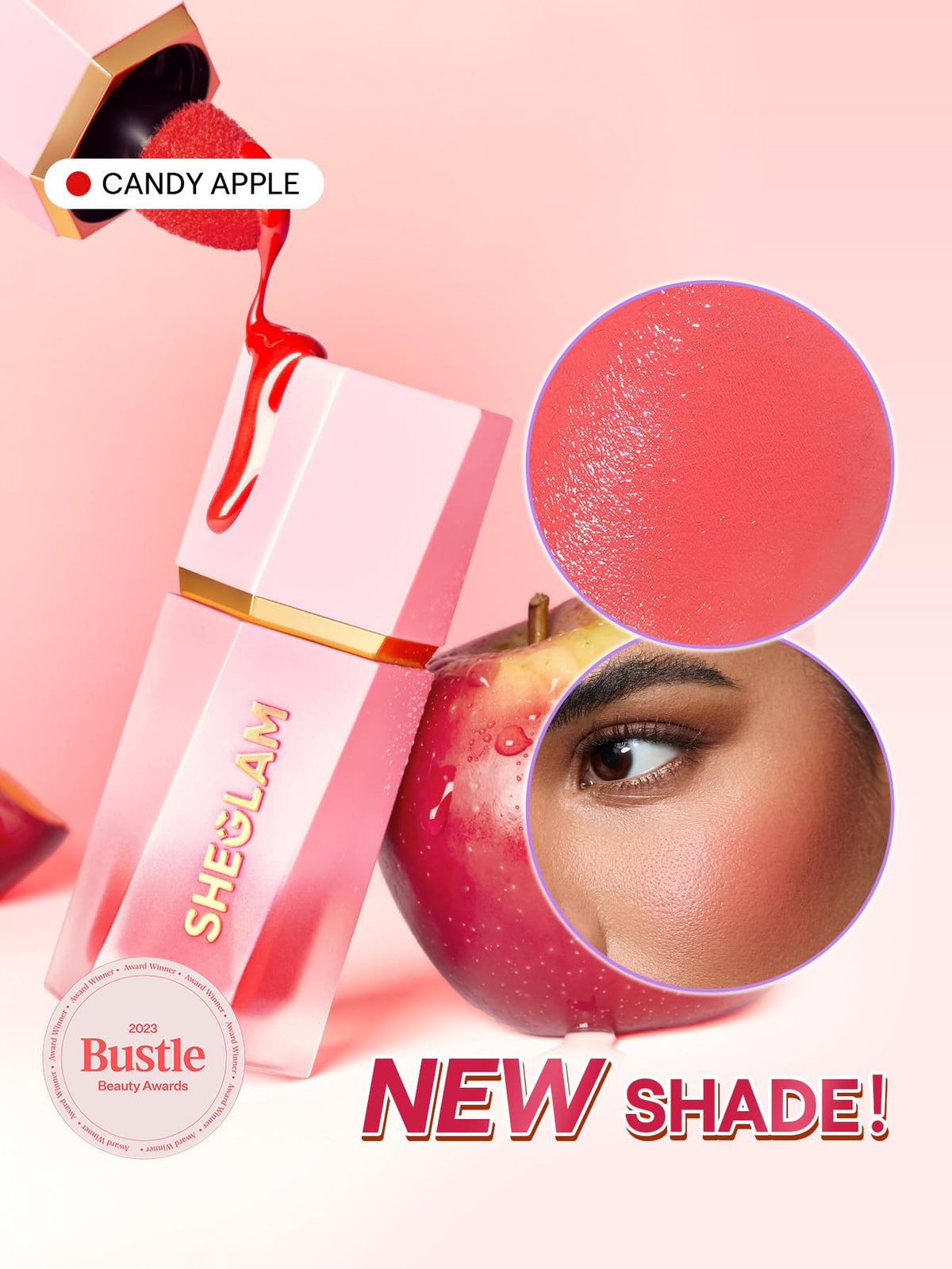 SHEGLAM Color Bloom built-in sponge applicator closeup for precise, mess-free placement