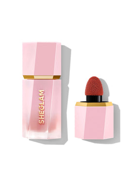 SHEGLAM front packaging showing Fine Carmine and product benefits