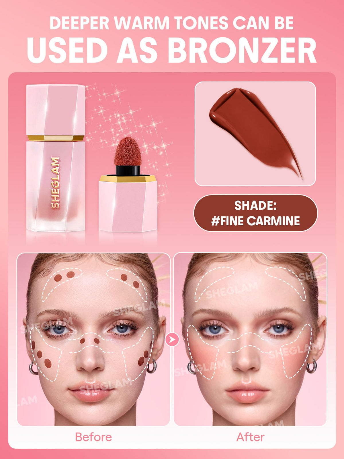 SHEGLAM close-up sponge applicator for precise, mess-free application