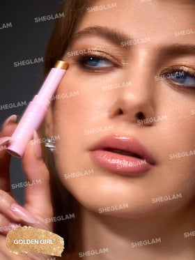 SHEGLAM applied on eyelid in evening look showcasing luminous shine
