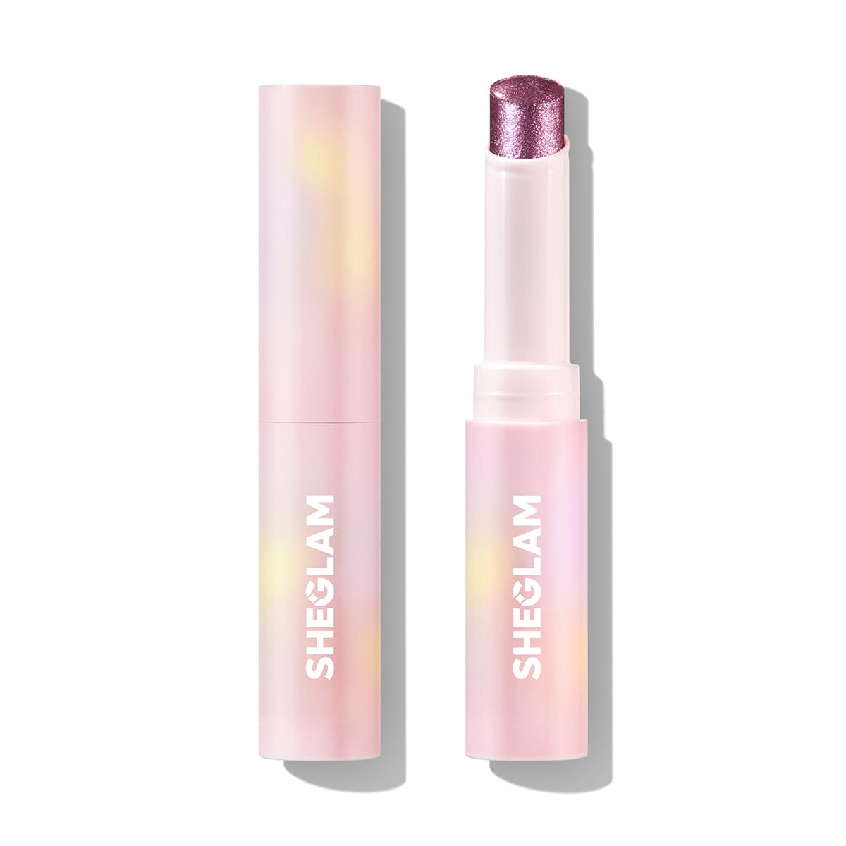 SHEGLAM front packaging of Crystal Jelly Glaze Stick Violet Crush showing product and shade benefits
