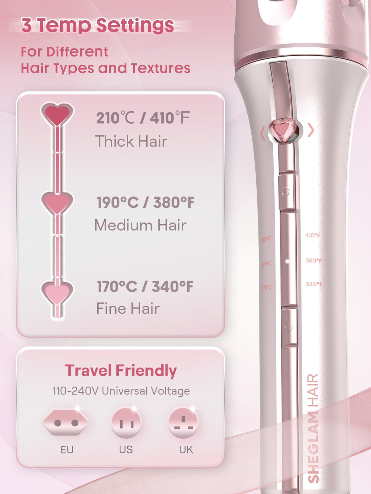 SHEGLAM heart-shaped clip holding hair section for tidy styling