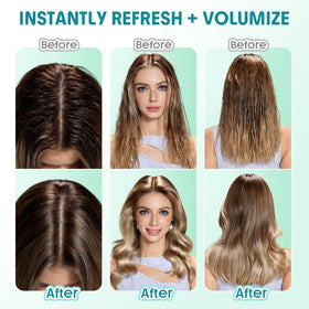 SHEGLAM being applied to roots demonstrating invisible oil absorption
