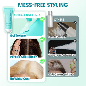 SHEGLAM gel texture close-up showing quick-dry microbeads for oil control
