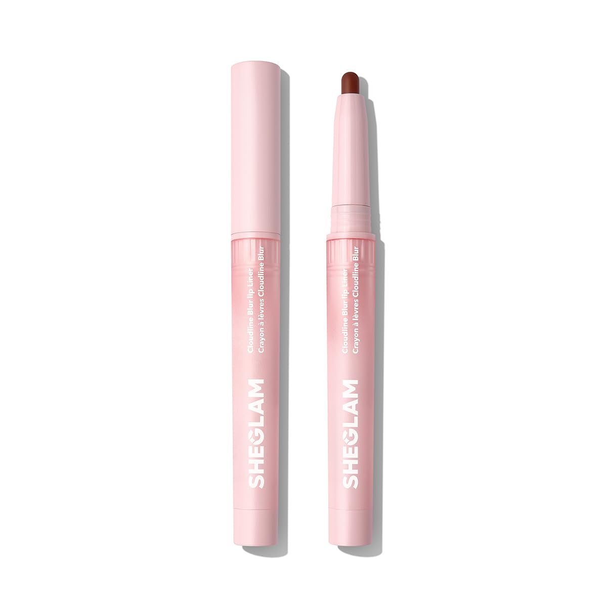 SHEGLAM front packaging showing Ember Cloud liner and benefit of clear branding