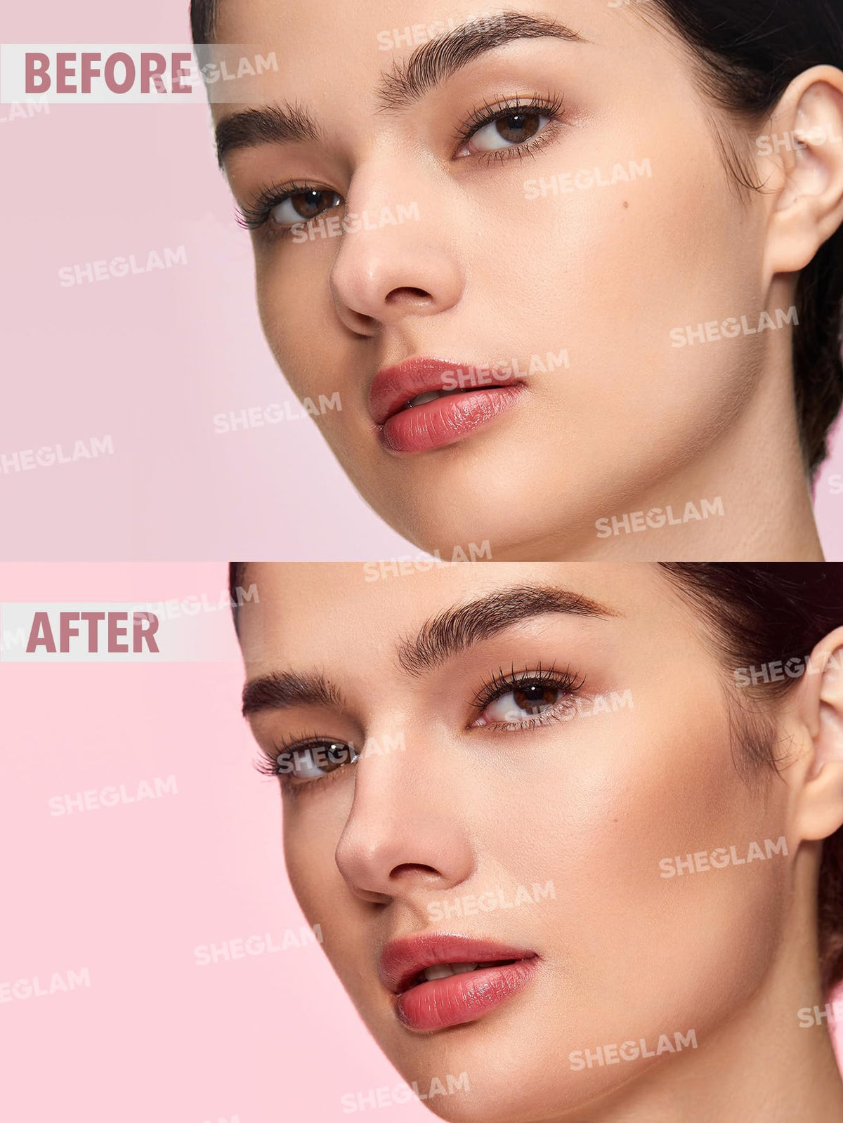SHEGLAM fine line closeup of highlight tip for pinpoint glow and lift
