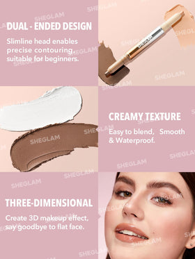 SHEGLAM fine line applied on model profile showing natural nose definition