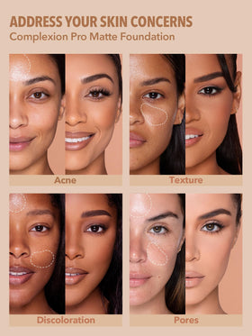SHEGLAM before and after face image illustrating concealment and smooth finish benefit