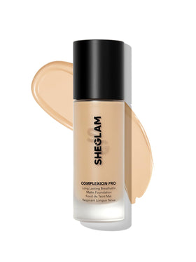 SHEGLAM front bottle of foundation Nude shows sleek packaging and lasting coverage