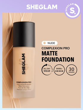SHEGLAM pump dispenser detail highlighting precise, mess-free application benefit