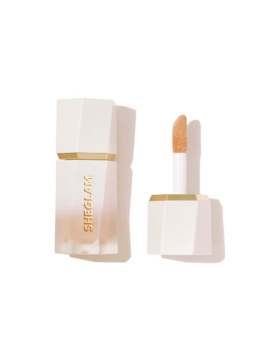 SHEGLAM front packaging showing highlighter bottle and Tea Cake shade glow