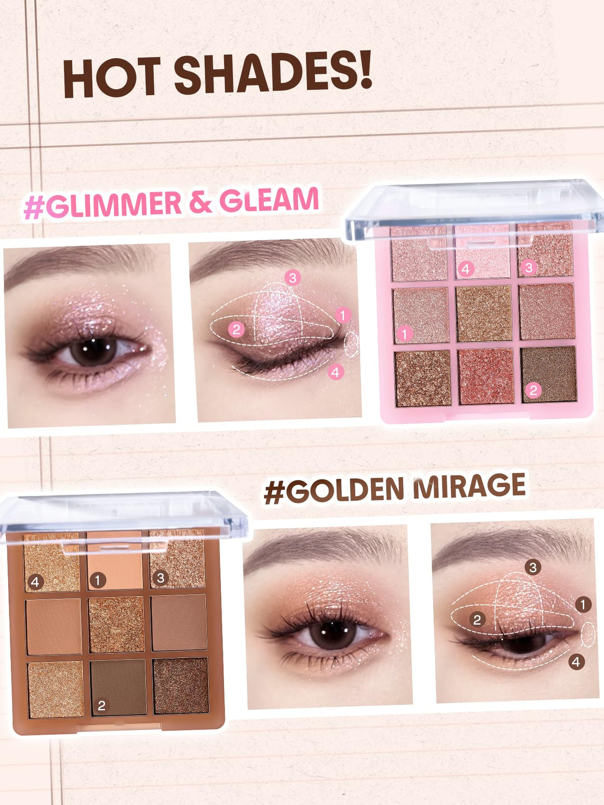 SHEGLAM swatches on arm demonstrating shade range and blendability