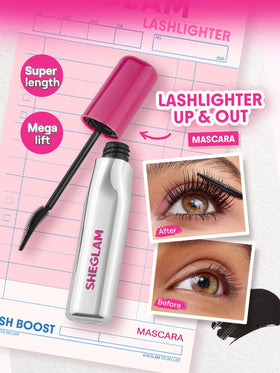 SHEGLAM brush close-up with feather-comb design delivering precise lift and separation