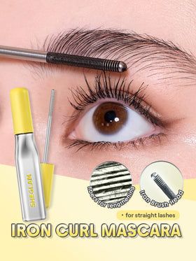 SHEGLAM Lashlighter applied on lashes side profile showing curl-locking effect benefit