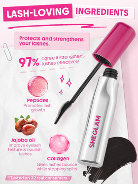 SHEGLAM tube in hand to illustrate compact size and easy on-the-go portability