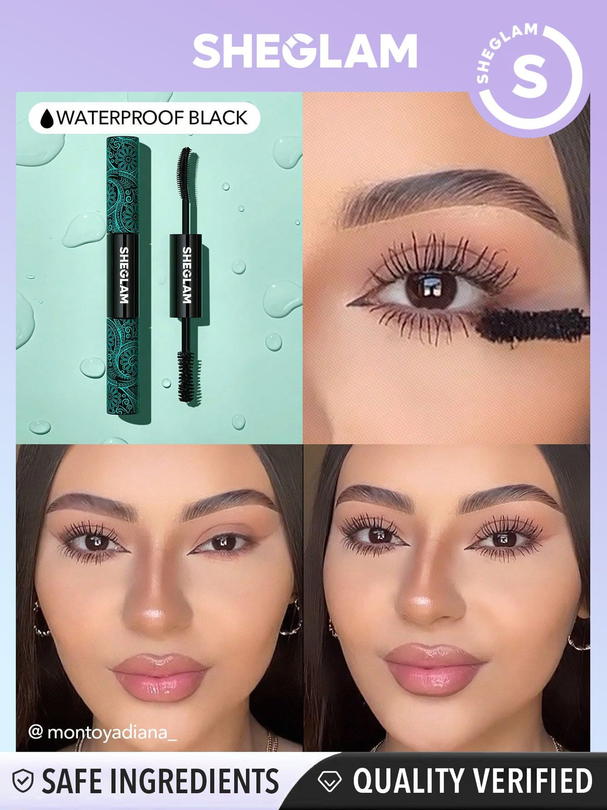 SHEGLAM curved lengthening brush close-up detailing bristles for separated lashes