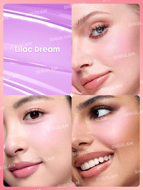 SHEGLAM Lilac Dream swatch on skin showing sheer buildable lilac tint