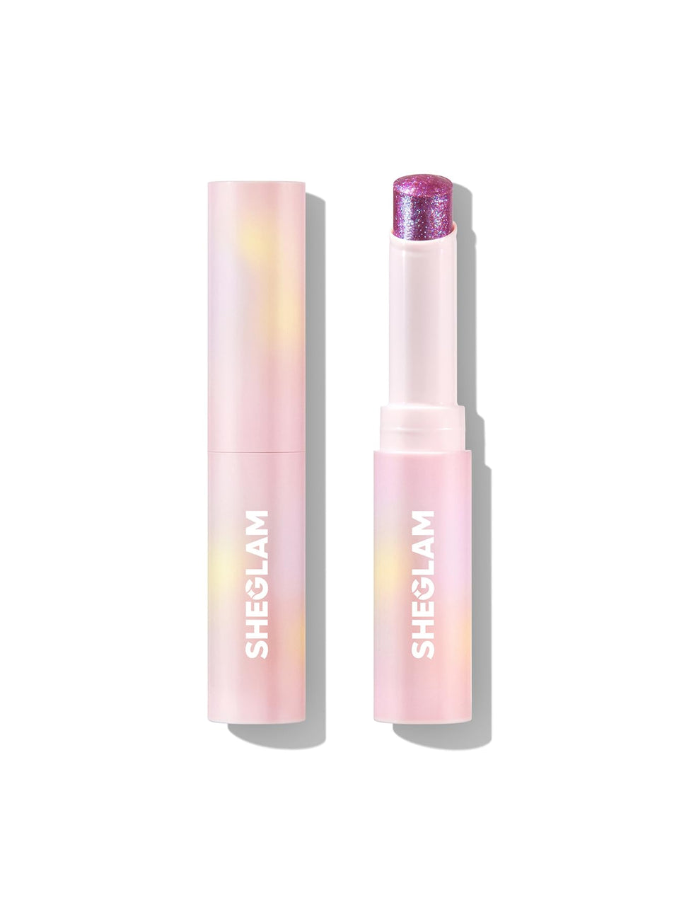 SHEGLAM Lilac Luster front packaging showing shimmer finish and benefits