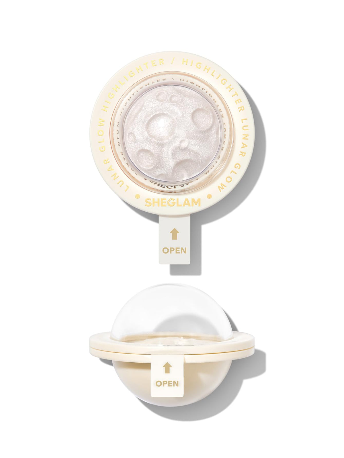 SHEGLAM front compact showing sleek UFO shape and easy portability