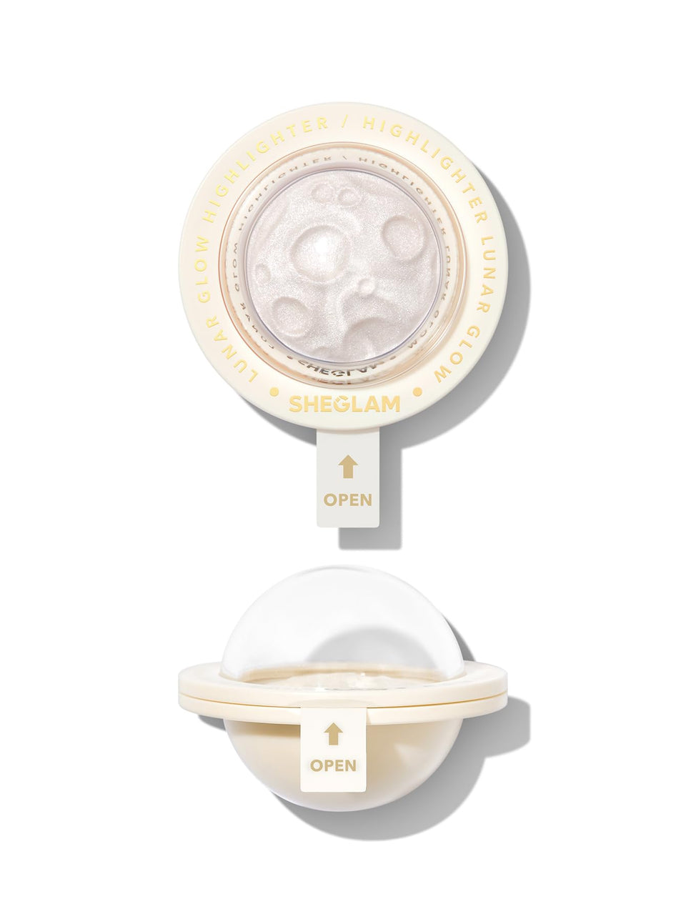 SHEGLAM front compact showing sleek UFO shape and easy portability