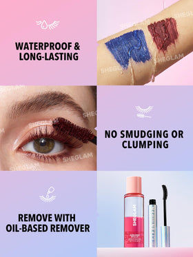 SHEGLAM mascara held in hand showing size for travel convenience