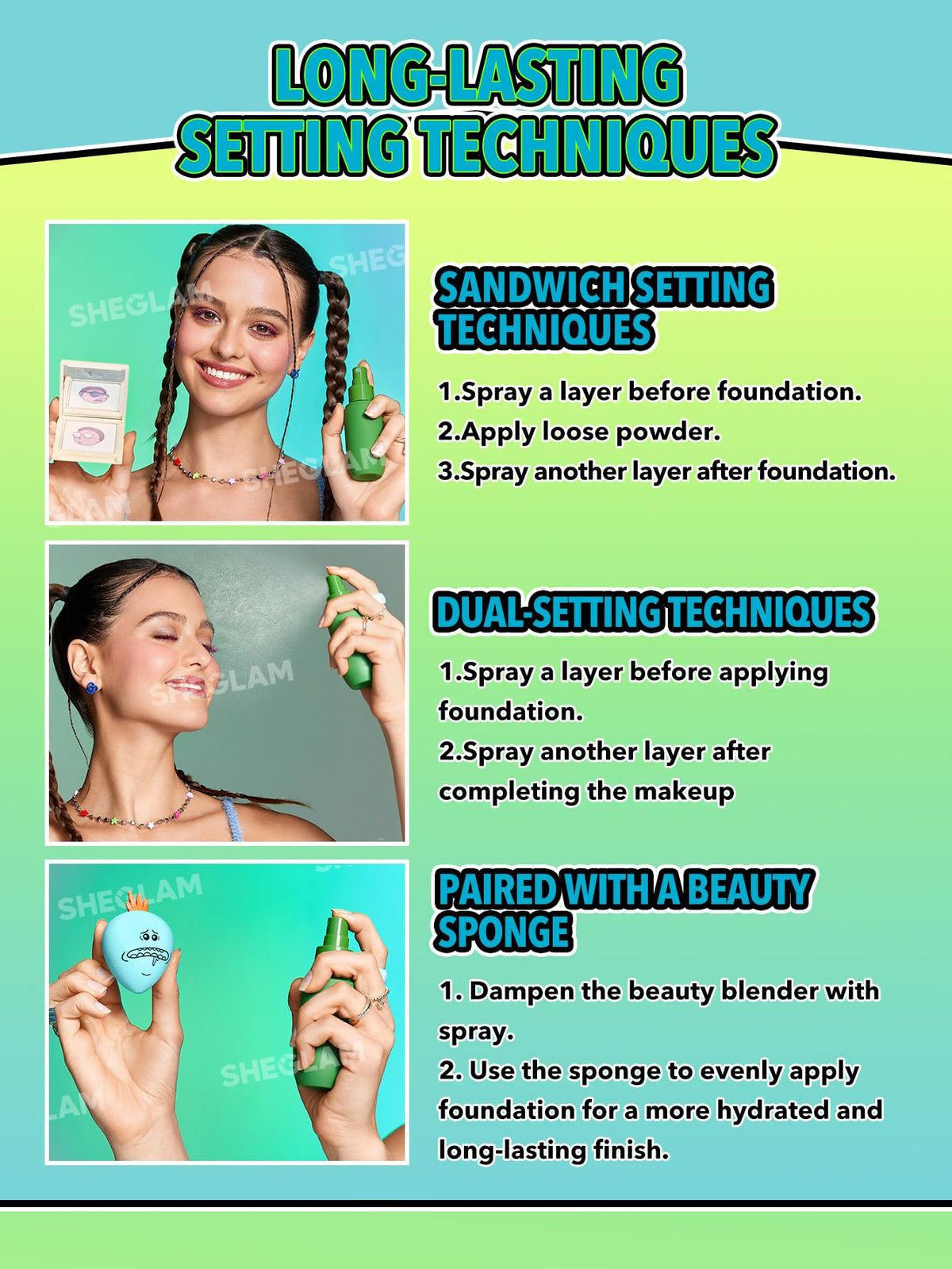 SHEGLAM Pickle Rick held in hand giving size scale and travel-friendly portability benefit