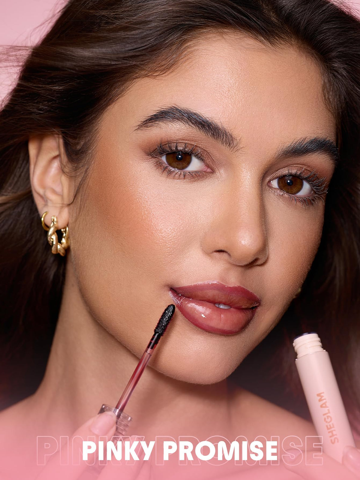 SHEGLAM product next to common items to show size and travel-friendly benefit