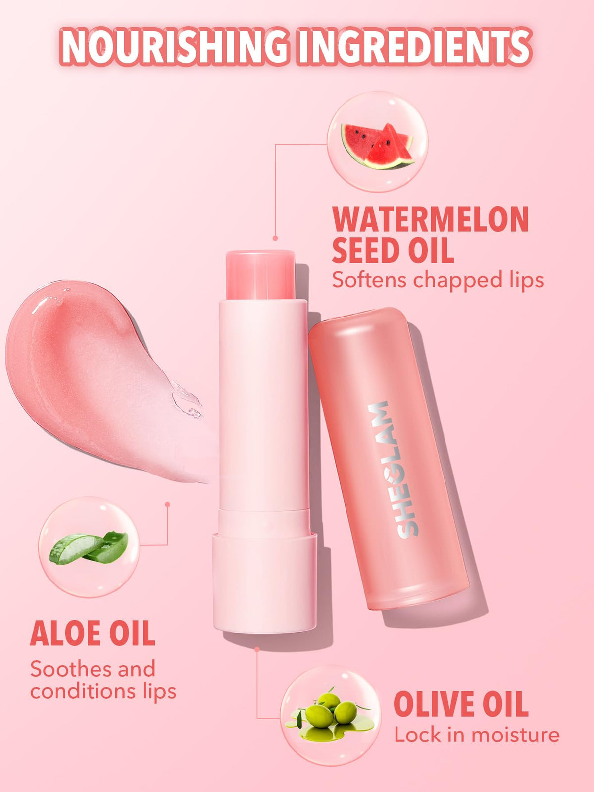 SHEGLAM arm swatch of watermelon tint showing customizable color