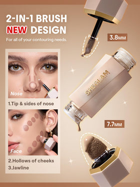 SHEGLAM close-up of precision tip creating thin contour lines for accurate placement